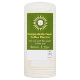 35 Compostable Paper Coffee Cup Lid 80mm - Honesty Sales